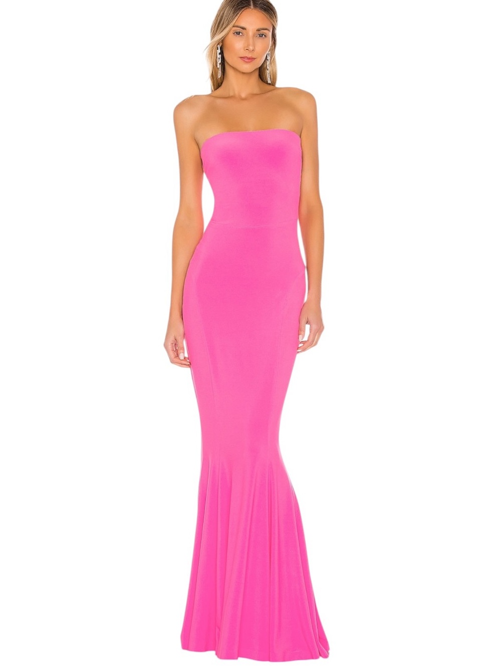 NORMA KAMALI X Strapless Fishtail Gown - Orchid Pink